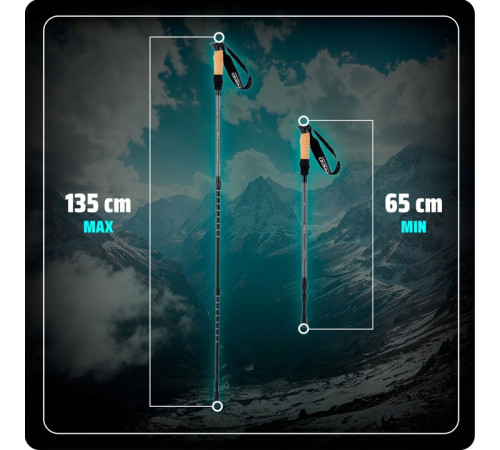 Трекінгові палиці Neo-Sport NS-380, чорні