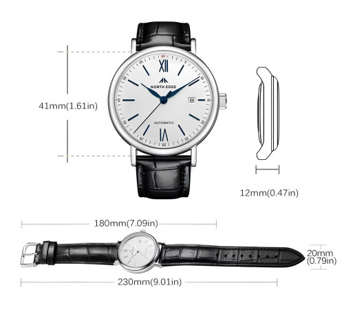 Годинник механічний NORTH EDGE AMOY Silver