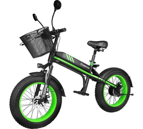 Електричний велосипед Manta FAT Flinston 20" 350W MES2002N чорно-зелений Електричний велосипед Manta FAT Flinston 20" 350W MES2002N чорно-зелений