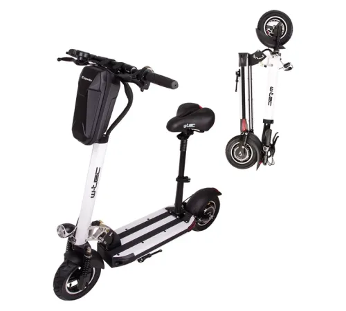 Складаний електросамокат W-TEC Tenmark III 10" із сідлом і сумкою - Білий