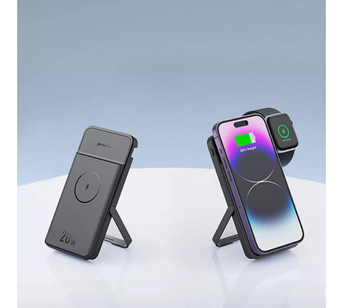 Повербанк бездротовий 2-в-1 Proove Power Stand 20W 10000mAh, чорний