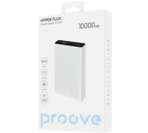 Повербанк Proove Hyper Flux Plus 22.5W 10000 mAh, білий
