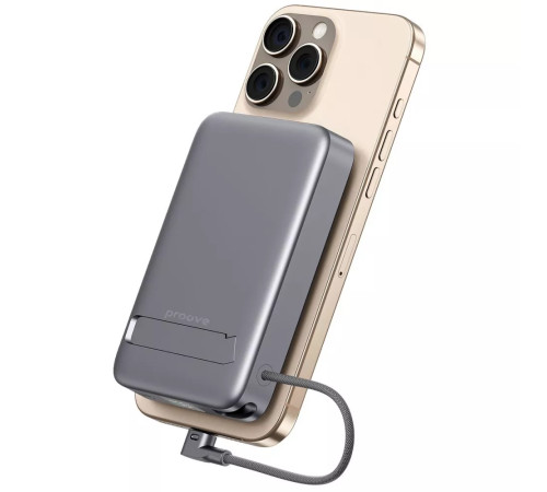 Повербанк Proove OverPower 35W 10000 mAh Qi2, сірий