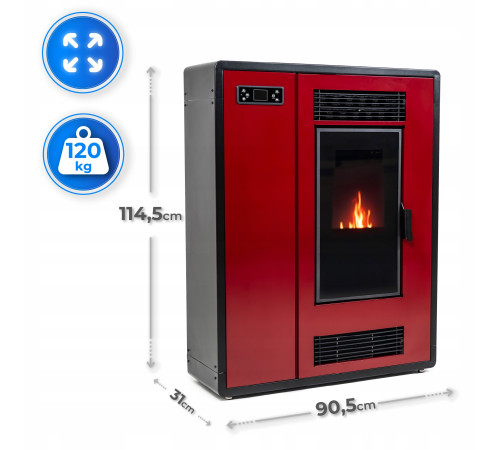 Пелетна піч-камін THUNDER ARIA RED 12 кВт
