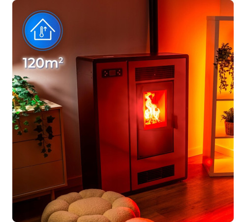 Пелетна піч-камін THUNDER ARIA RED 12 кВт