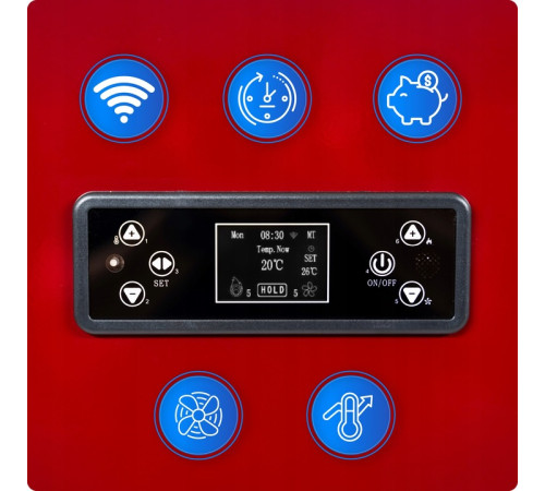 Пелетна піч-камін THUNDER ARIA RED 12 кВт