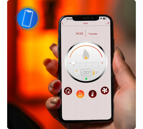 Пелетна піч-камін THUNDER GAREN BLACK 15 кВт