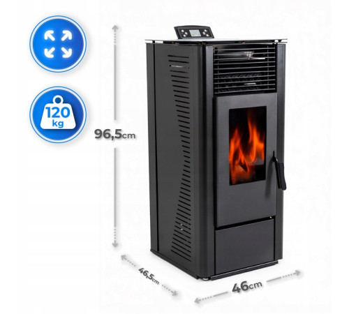 Пелетна піч-камін THUNDER KARMEN BLACK 10 кВт