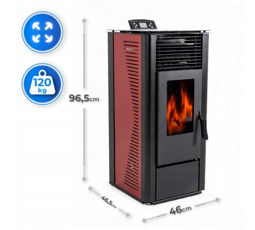 Пелетна піч-камін THUNDER KARMEN RED 10 кВт