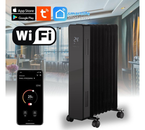 Масляний обігрівач THUNDER SIMPLE-BLACK – 2500Вт