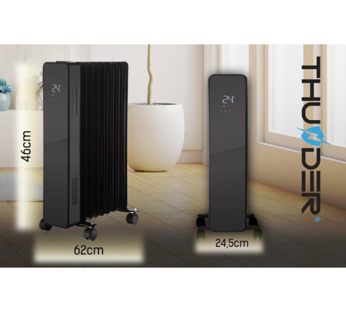 Масляний обігрівач THUNDER SIMPLE-BLACK – 2500Вт
