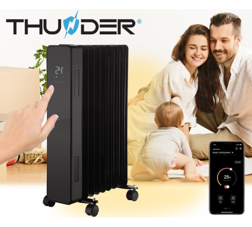 Масляний обігрівач THUNDER SIMPLE-BLACK – 2500Вт