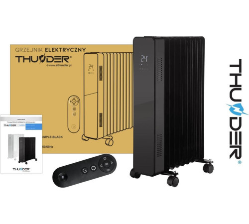 Масляний обігрівач THUNDER SIMPLE-BLACK – 2500Вт