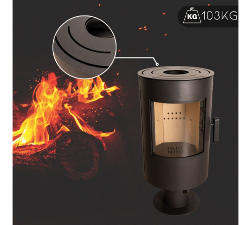 Піч-камін на дровах Thunder Flame 7 кВт