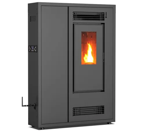 Пелетна піч-камін Thunder Aria Black 7,5 кВт