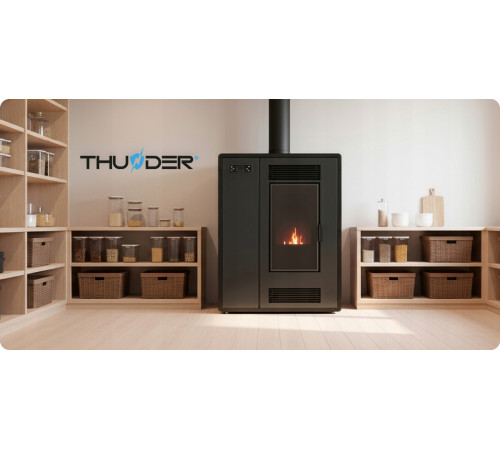 Пелетна піч-камін ARIA BLACK 12 кВт