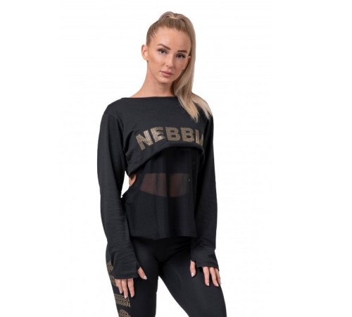Жіноча футболка з довгим рукавом Nebbia Intense Mesh 805 - чорний/L Жіноча футболка з довгим рукавом Nebbia Intense Mesh 805 - чорний/L