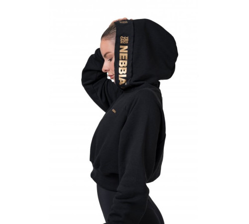 Світшот жіночий Nebbia Golden Crop 824 - чорний/S Світшот жіночий Nebbia Golden Crop 824 - чорний/S