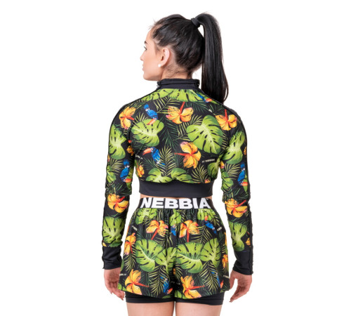 Жіноча кофта Nebbia High-Energy Cropped Jacket 564 - зелений/XS Жіноча кофта Nebbia High-Energy Cropped Jacket 564 - зелений/XS