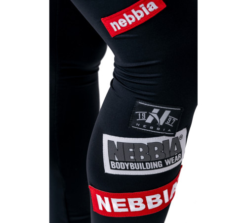 Жіночі легінси Nebbia High Waist Labels 504 - чорні/М Жіночі легінси Nebbia High Waist Labels 504 - чорні/М