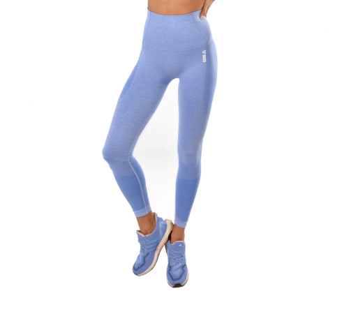 Жіночі легінси Boco Wear Blue Melange Push Up - XS/S - блакитні Жіночі легінси Boco Wear Blue Melange Push Up - XS/S - блакитні
