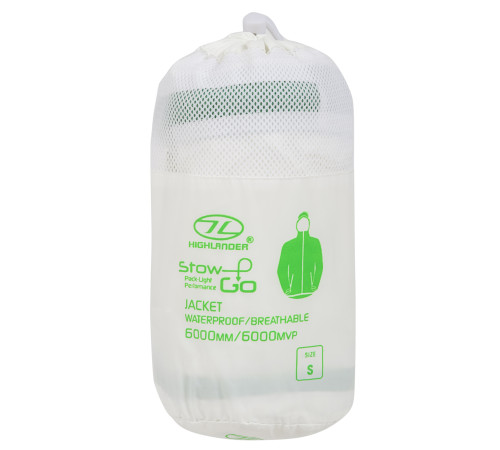 Вітрівка жіноча Highlander Stow & Go Pack Away Rain Jacket 6000 mm White S