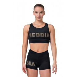 Кроп-топ Nebbia Gold Mesh 830 - чорний, M 