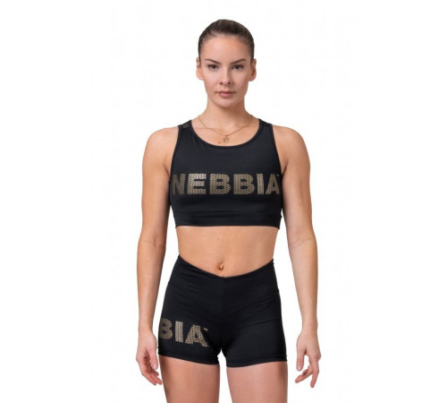 Кроп-топ Nebbia Gold Mesh 830 - чорний, M Кроп-топ Nebbia Gold Mesh 830 - чорний, M