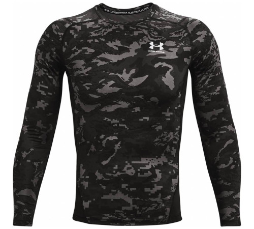 Чоловіча компресійна кофта Under Armour HG Armor Camo Comp LS - чорний камуфляж/L Чоловіча компресійна кофта Under Armour HG Armor Camo Comp LS - чорний камуфляж/L