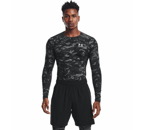 Чоловіча компресійна кофта Under Armour HG Armor Camo Comp LS - чорний камуфляж/L Чоловіча компресійна кофта Under Armour HG Armor Camo Comp LS - чорний камуфляж/L