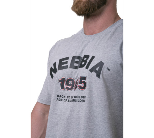 Чоловіча футболка Nebbia Golden Era 192 - сірий/XL Чоловіча футболка Nebbia Golden Era 192 - сірий/XL
