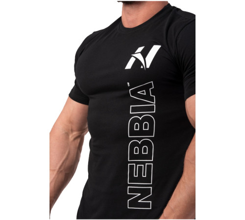 Чоловіча футболка Nebbia Vertical Logo 293 - чорний/XXL Чоловіча футболка Nebbia Vertical Logo 293 - чорний/XXL