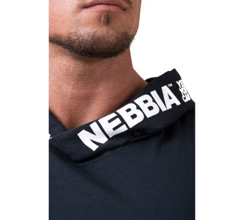 Чоловіча футболка з капюшоном без рукавів Nebbia No Excuses 173 - чорний/L Чоловіча футболка з капюшоном без рукавів Nebbia No Excuses 173 - чорний/L