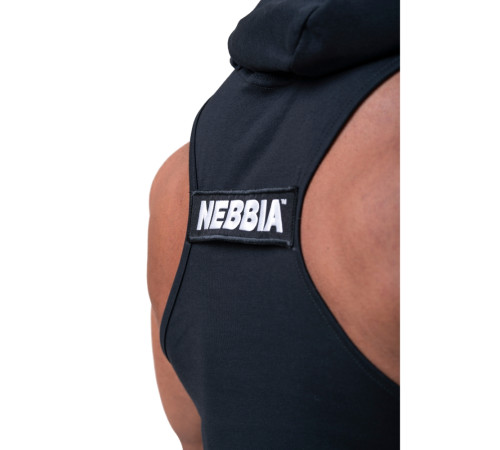 Чоловіча футболка з капюшоном без рукавів Nebbia No Excuses 173 - чорний/XL