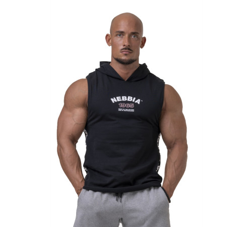 Футболка з капюшоном без рукавів Nebbia Legend-Approved 191 - чорний/XL Футболка з капюшоном без рукавів Nebbia Legend-Approved 191 - чорний/XL