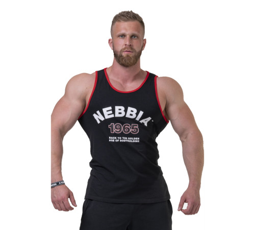 Чоловіча футболка без рукавів Nebbia Old School Muscle 193 - чорний/М