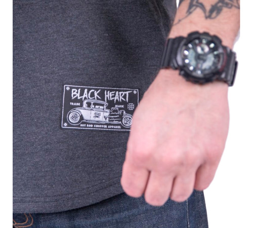 Футболка з довгими рукавами BLACK HEART Garage Built - сіра, M Футболка з довгими рукавами BLACK HEART Garage Built - сіра, M