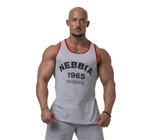 Чоловіча футболка без рукавів Nebbia Old School Muscle 193 - сірий/М