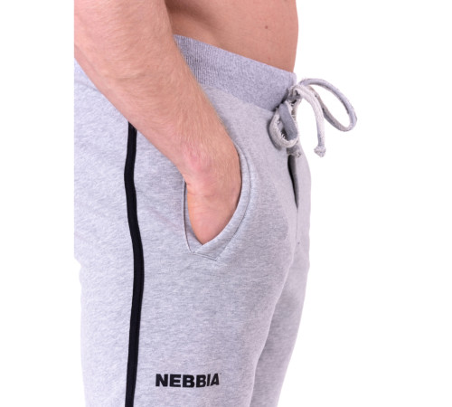 Чоловічі спортивні штани Nebbia Side Stripe Retro Joggers 154 - розмір M/сірий Чоловічі спортивні штани Nebbia Side Stripe Retro Joggers 154 - розмір M/сірий