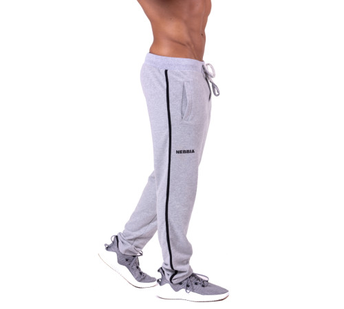 Чоловічі спортивні штани Nebbia Side Stripe Retro Joggers 154 - розмір M/сірий Чоловічі спортивні штани Nebbia Side Stripe Retro Joggers 154 - розмір M/сірий