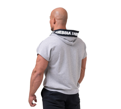 Чоловіча кофта з коротким рукавом з капюшоном Nebbia Limitless No Limits 175 - сірий/L