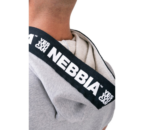 Чоловіча кофта з коротким рукавом з капюшоном Nebbia Limitless No Limits 175 - сірий/L