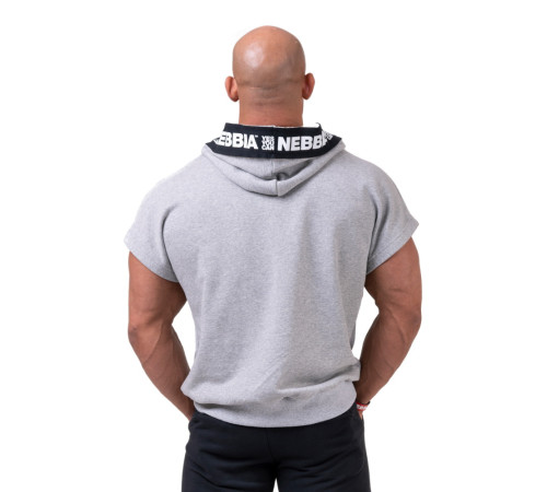 Чоловіча кофта з коротким рукавом з капюшоном Nebbia Limitless No Limits 175 - сірий/XXL