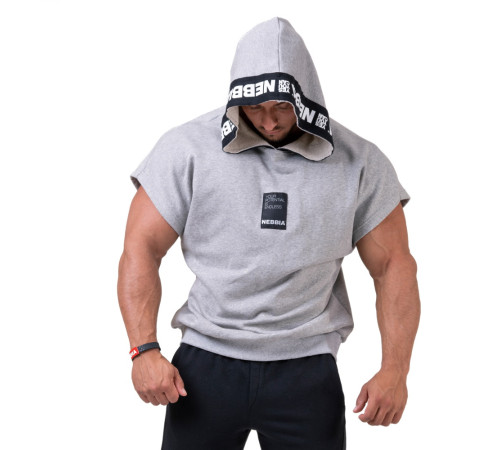 Чоловіча кофта з коротким рукавом з капюшоном Nebbia Limitless No Limits 175 - сірий/XXL