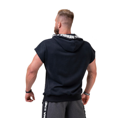 Чоловіча кофта з коротким рукавом з капюшоном Nebbia Limitless No Limits 175 - чорний/XL