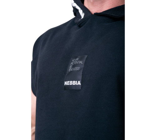 Чоловіча кофта з коротким рукавом з капюшоном Nebbia Limitless No Limits 175 - чорний/XL