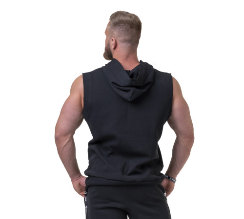 Чоловіча кофта з капюшоном без рукавів Nebbia Golden Era 197 - чорний/XXL Чоловіча кофта з капюшоном без рукавів Nebbia Golden Era 197 - чорний/XXL