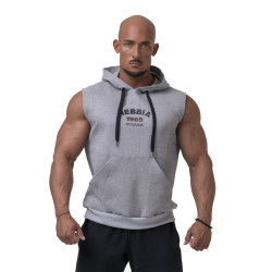 Чоловіча кофта з капюшоном без рукавів Nebbia Golden Era 197 - сірий/XXL