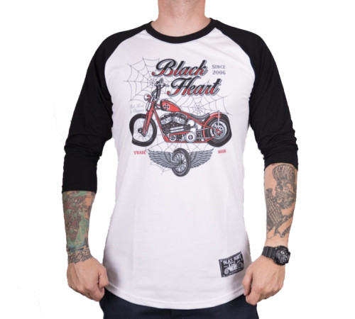 Футболка з довгим рукавом BLACK HEART Red Baron Chopper - М - біла Футболка з довгим рукавом BLACK HEART Red Baron Chopper - М - біла