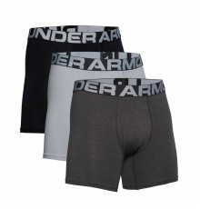 Чоловічі боксерки  Under Armour Charged Cotton - 3 пари: чорні/сірі/темно-сірі/S
